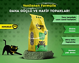 Kityus Hassas Kediler Için Tozsuz,topaklanan, Kokusuz Bentonit Kedi Kumu 10lt