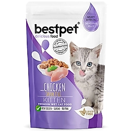 Bestpet Pouch Jelly Kitten Tavuk Etli Yavru Kedi Yaş Maması 85 Gr