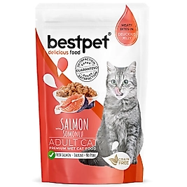 Bestpet Pouch Jelly Somon Balıklı Kedi Yaş Maması 85 Gr