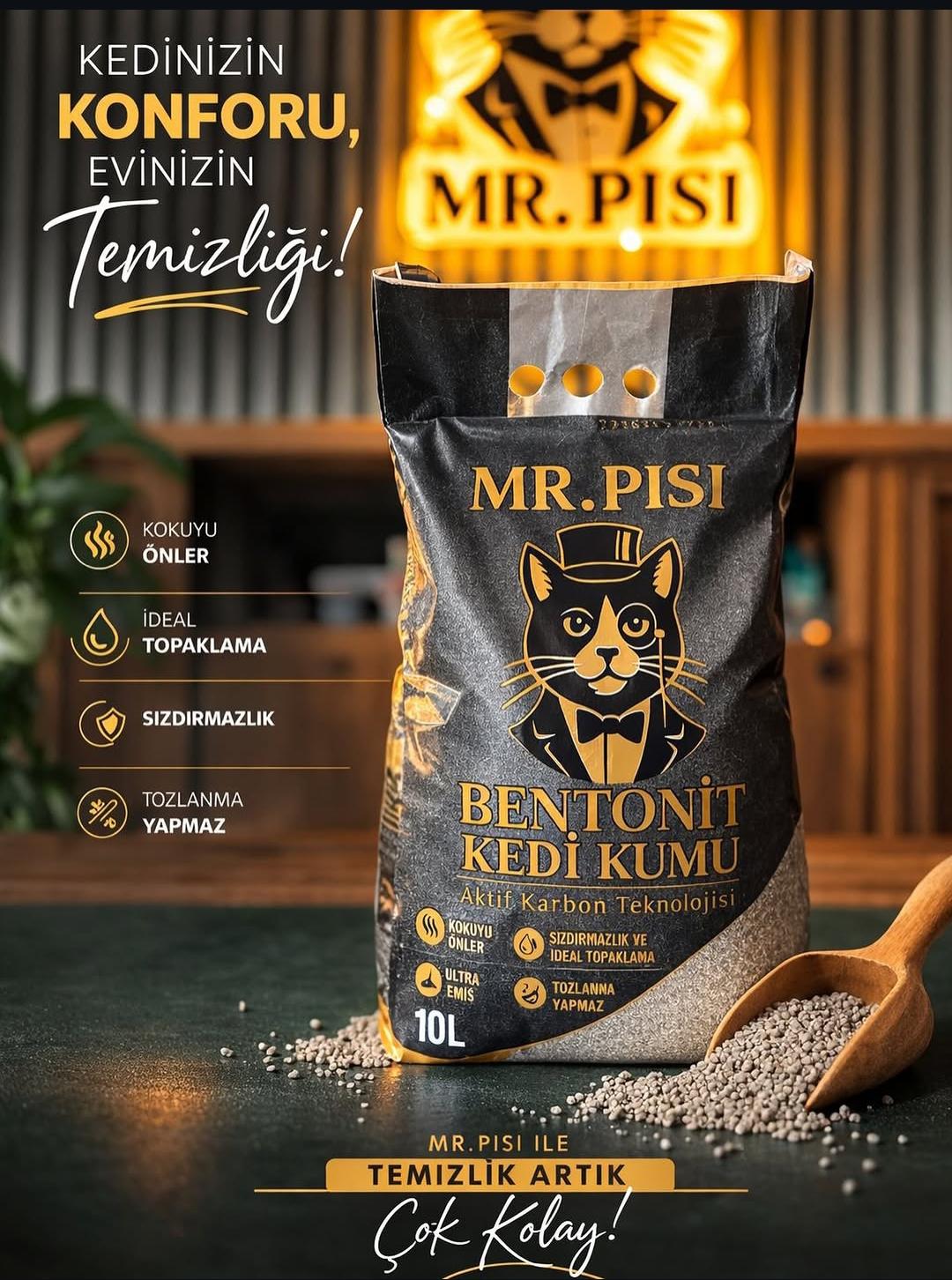 Mr Pisi Aktif Karbonlu kedi kumu